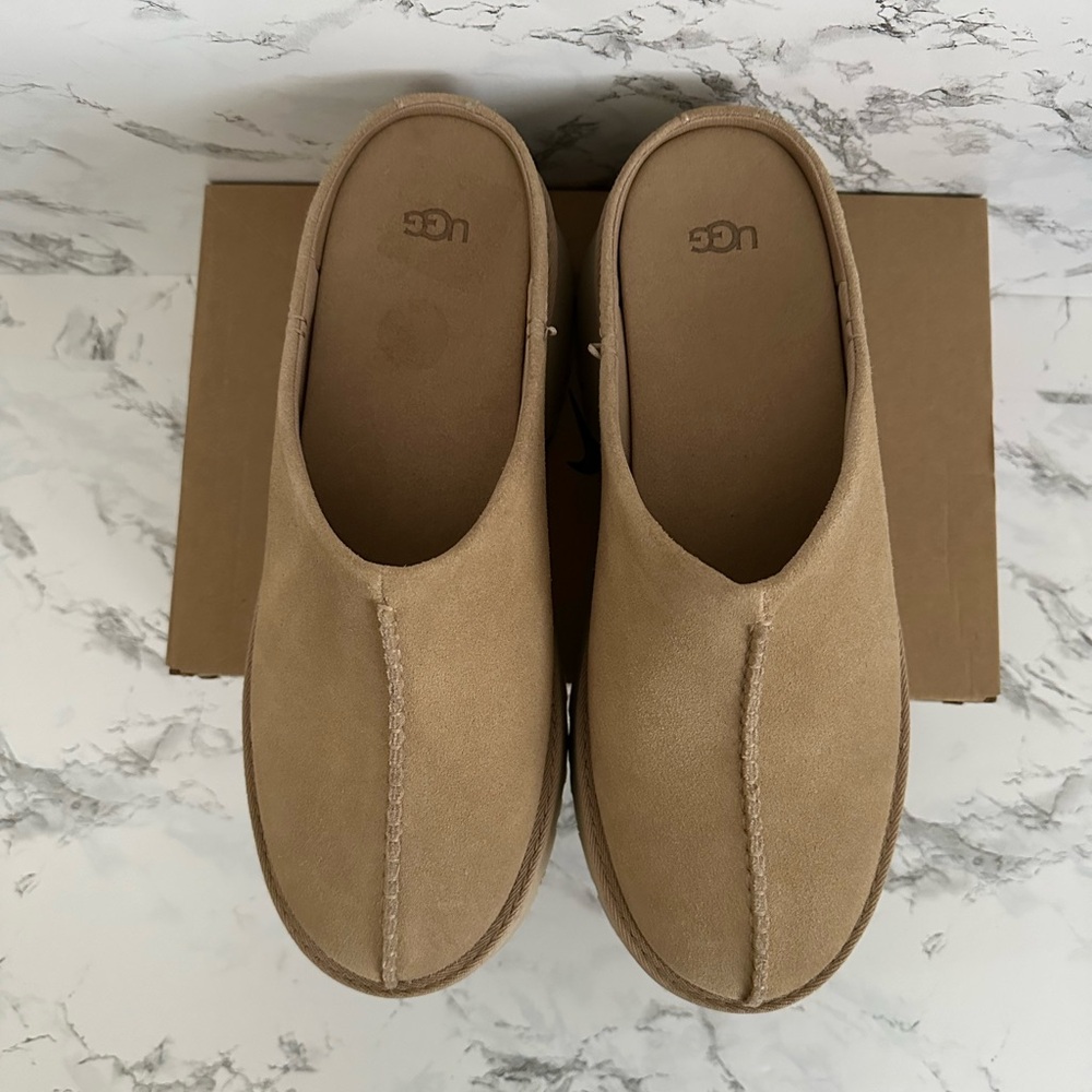 UGG Heights Sand Suede Slip On Casual Clog Shoes Chestnut 1152731 Women Size 12 - Picture 4 of 7